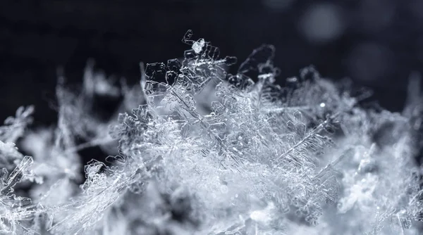 Flocos Neve Neve Imagem Feita Uma Temperatura — Fotografia de Stock
