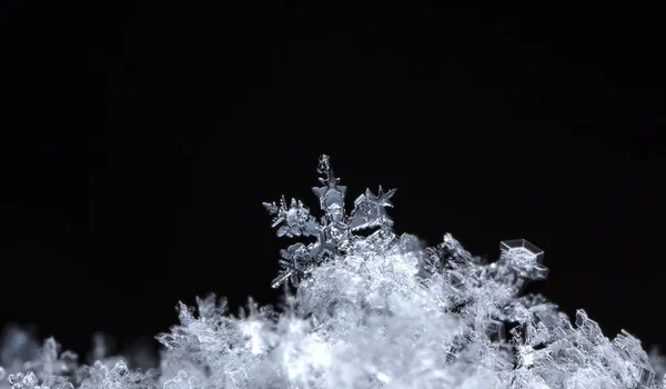 Copos Nieve Nieve Imagen Hace Una Temperatura — Foto de Stock