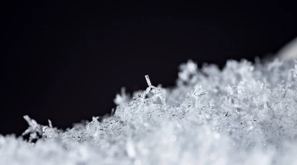 在雪上的雪花 这幅画是在温度的 — 图库照片