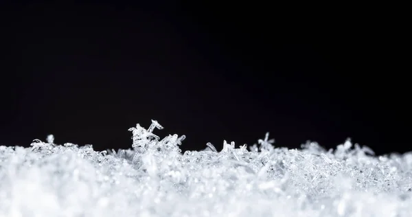 Flocos Neve Neve Imagem Feita Uma Temperatura — Fotografia de Stock