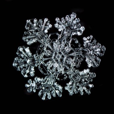 kar üzerinde kar taneleri. Resim 8 bir sıcaklıkta yapılır C