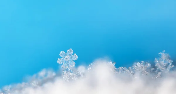 在雪上的雪花 这幅画是在温度的 — 图库照片