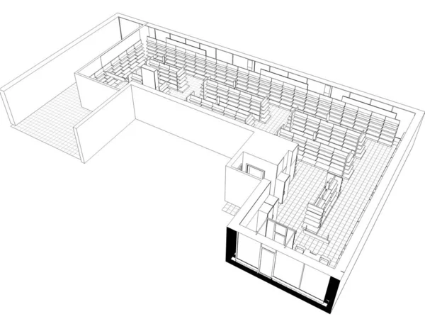 Contour Intérieur Visualisation Illustration Croquis Contour — Photo