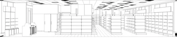 Contour Intérieur Visualisation Illustration Croquis Contour — Photo