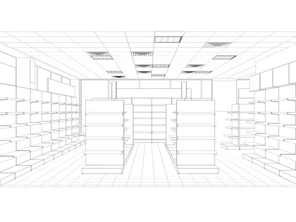 Contour Intérieur Visualisation Illustration Croquis Contour — Photo