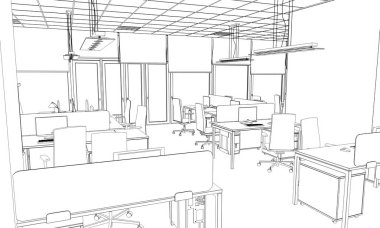 iç kontur görselleştirme, 3d illüstrasyon, kroki, anahat