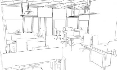 iç kontur görselleştirme, 3d illüstrasyon, kroki, anahat