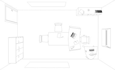 iç kontur görselleştirme, 3d illüstrasyon, kroki, anahat