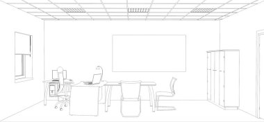 iç kontur görselleştirme, 3d illüstrasyon, kroki, anahat