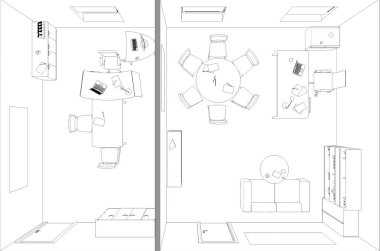 iç kontur görselleştirme, 3d illüstrasyon, kroki, anahat