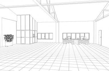 iç kontur görselleştirme, 3d illüstrasyon, kroki, anahat