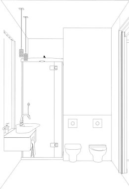 iç kontur görselleştirme, 3d illüstrasyon, kroki, anahat