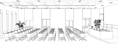 iç kontur görselleştirme, 3d illüstrasyon, kroki, anahat