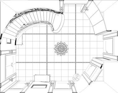 iç kontur görselleştirme, 3d illüstrasyon, kroki, anahat