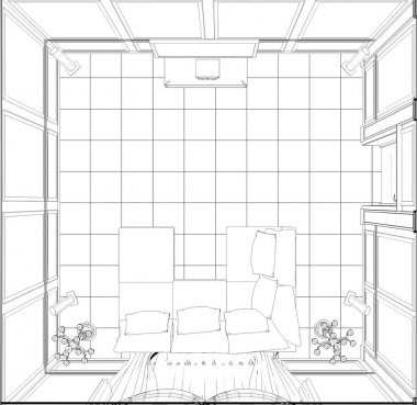 iç kontur görselleştirme, 3d illüstrasyon, kroki, anahat