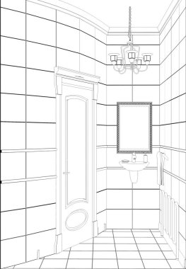 iç kontur görselleştirme, 3d illüstrasyon, kroki, anahat