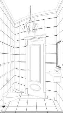 iç kontur görselleştirme, 3d illüstrasyon, kroki, anahat