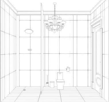 iç kontur görselleştirme, 3d illüstrasyon, kroki, anahat