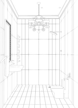 iç kontur görselleştirme, 3d illüstrasyon, kroki, anahat