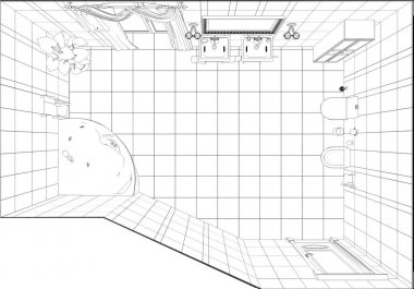 iç kontur görselleştirme, 3d illüstrasyon, kroki, anahat