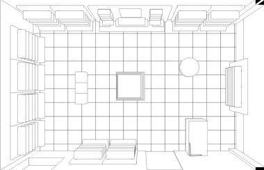 iç kontur görselleştirme, 3d illüstrasyon, kroki, anahat