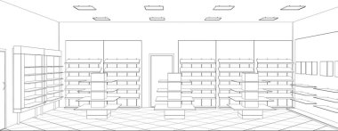 iç kontur görselleştirme, 3d illüstrasyon, kroki, anahat