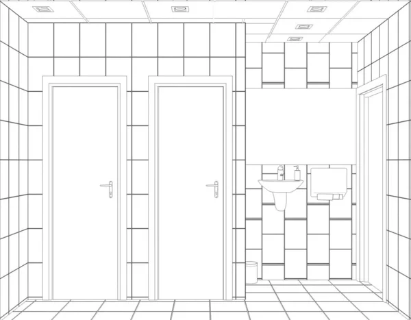 Visualización Del Contorno Interior Ilustración Bosquejo Esquema —  Fotos de Stock