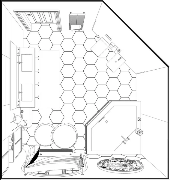 Contour Intérieur Visualisation Illustration Croquis Contour — Photo