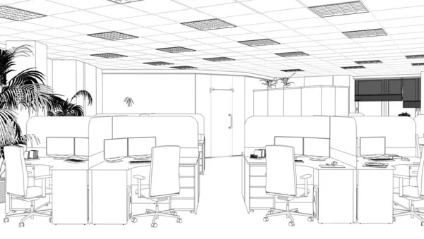 Contour Intérieur Visualisation Illustration Croquis Contour — Photo