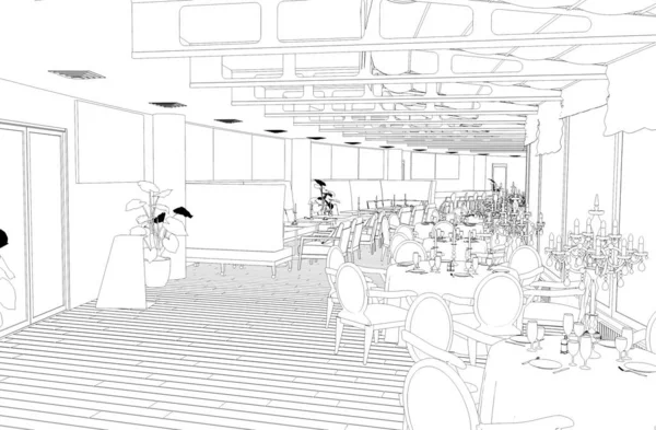 iç kontur görselleştirme, 3d illüstrasyon, kroki, anahat