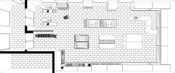 Contour Intérieur Visualisation Illustration Croquis Contour — Photo