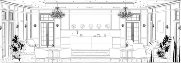 Contour Intérieur Visualisation Illustration Croquis Contour — Photo