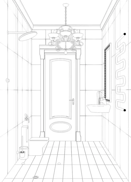 Contour Intérieur Visualisation Illustration Croquis Contour — Photo