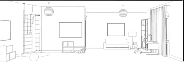 การแสดงร างภายใน ภาพวาด สเก ขอบเขต — ภาพถ่ายสต็อก