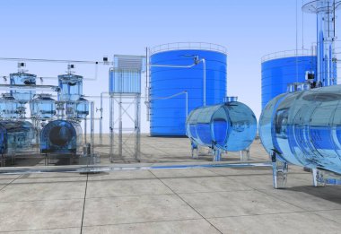 bir kır evinin dış, yazlık, görselleştirme, 3d illüstrasyon