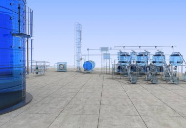 bir kır evinin dış, yazlık, görselleştirme, 3d illüstrasyon