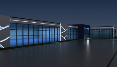 bir kır evinin dış, yazlık, görselleştirme, 3d illüstrasyon