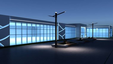 bir kır evinin dış, yazlık, görselleştirme, 3d illüstrasyon