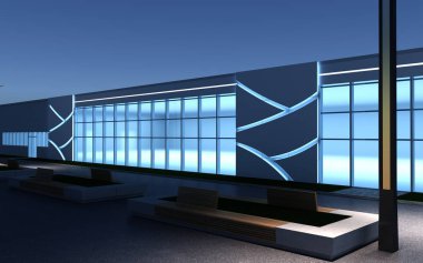 bir kır evinin dış, yazlık, görselleştirme, 3d illüstrasyon