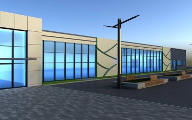 bir kır evinin dış, yazlık, görselleştirme, 3d illüstrasyon