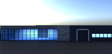 bir kır evinin dış, yazlık, görselleştirme, 3d illüstrasyon