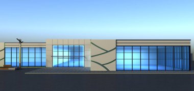 bir kır evinin dış, yazlık, görselleştirme, 3d illüstrasyon