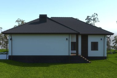 bir kır evinin dış, yazlık, görselleştirme, 3d illüstrasyon