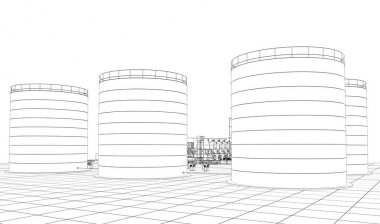 bir kır evinin dış, yazlık, kontur görselleştirme, 3d illüstrasyon, kroki, anahat