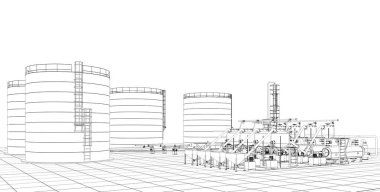 bir kır evinin dış, yazlık, kontur görselleştirme, 3d illüstrasyon, kroki, anahat