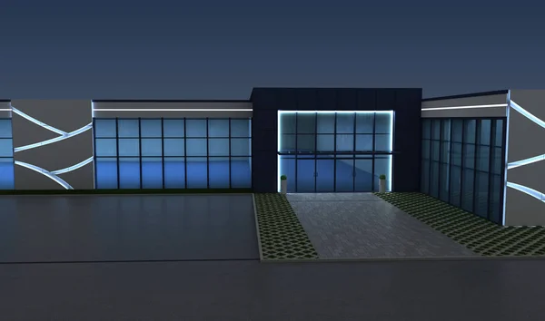 カントリーハウスの外観 コテージ ビジュアライゼーション 3Dイラスト — ストック写真