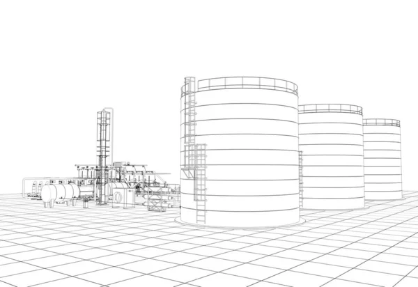 Extérieur Une Maison Campagne Chalet Contour Visualisation Illustration Croquis Contour — Photo