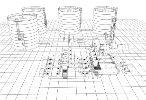 Buitenkant Van Een Landhuis Cottage Contour Visualisatie Illustratie Schets Omtrek — Stockfoto