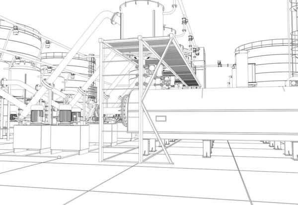 Extérieur Une Maison Campagne Chalet Contour Visualisation Illustration Croquis Contour — Photo