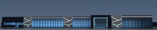 Зовнішній Вигляд Заміського Будинку Котеджу Візуалізація Ілюстрація Стокове Фото